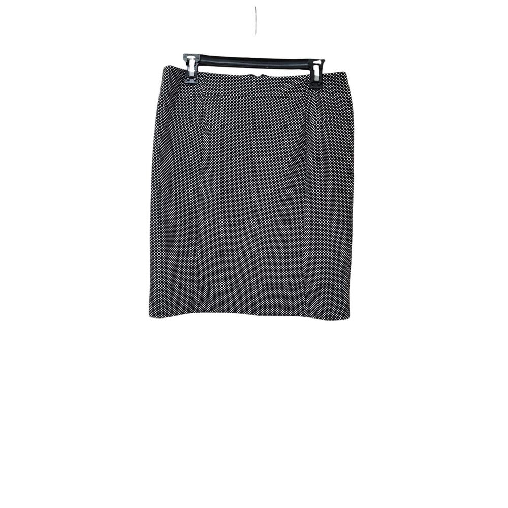Michael Kors NWT Womens Black White Polka Dot Lined Skirt Sz L